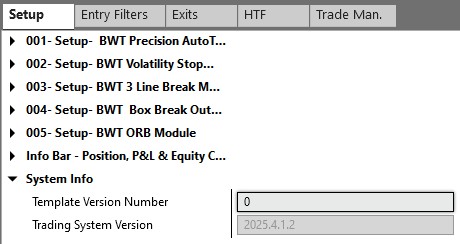 BWT Properties window